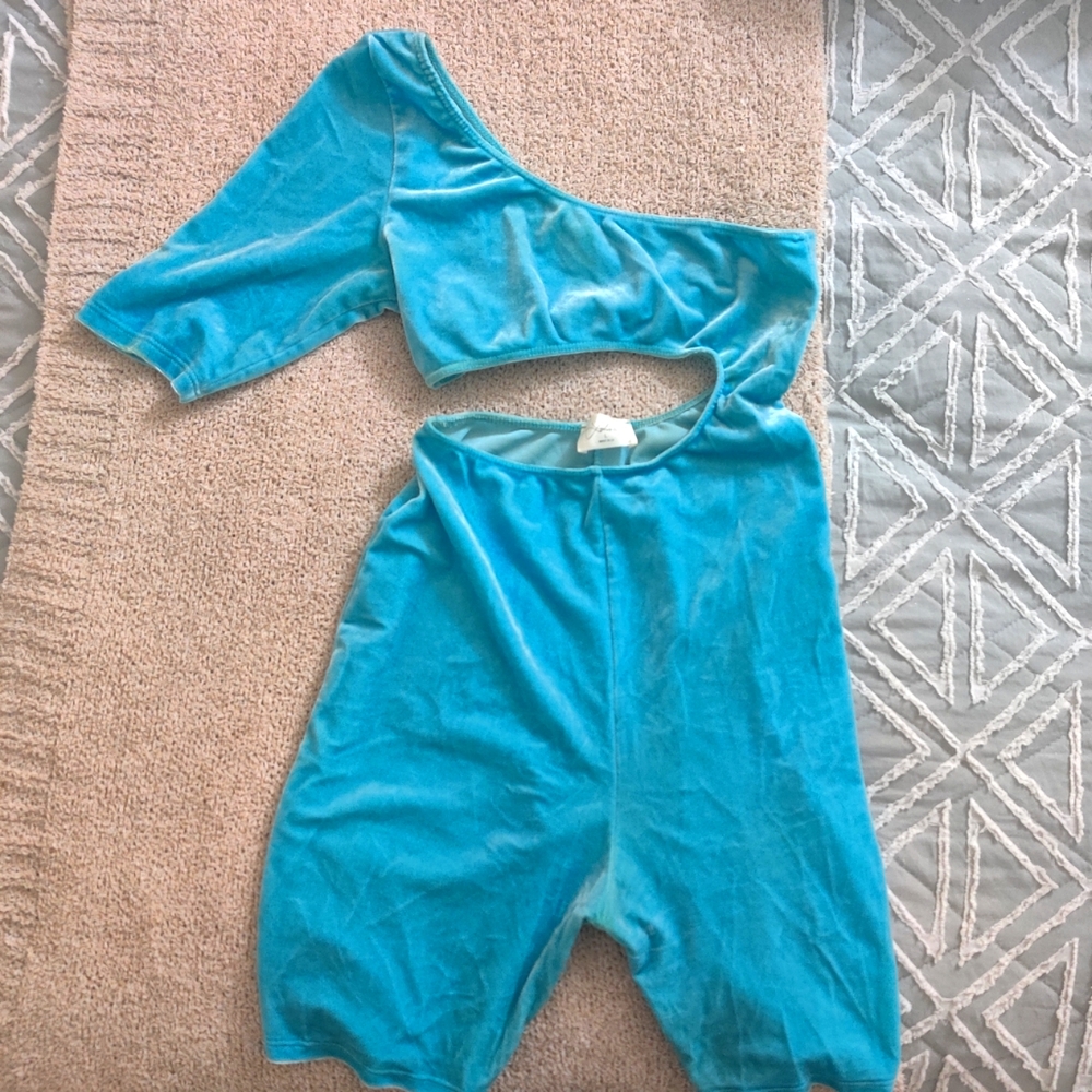 Laina Rauma Asymmetrical Sport Onesie size Large in Glacier Blue